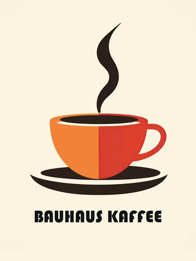 Caffè Bauhaus - Poster di design poster con telaio in alluminio da Autofocus
