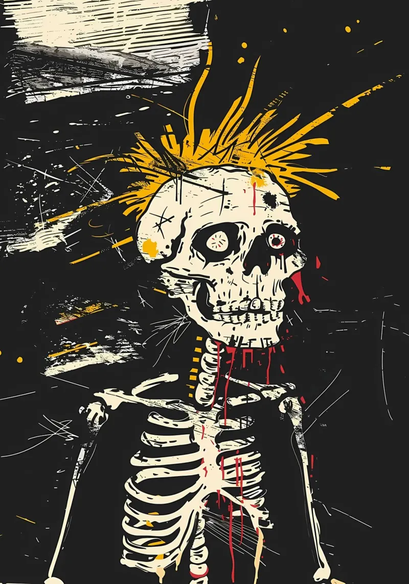 Scheletro Punk Skull pellicola backlit da Caeson