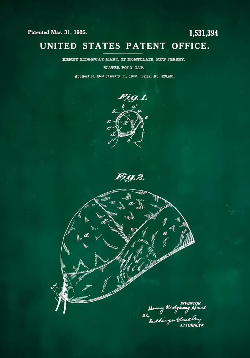 Water Polo Astronaut poster con telaio in alluminio da Stylianos