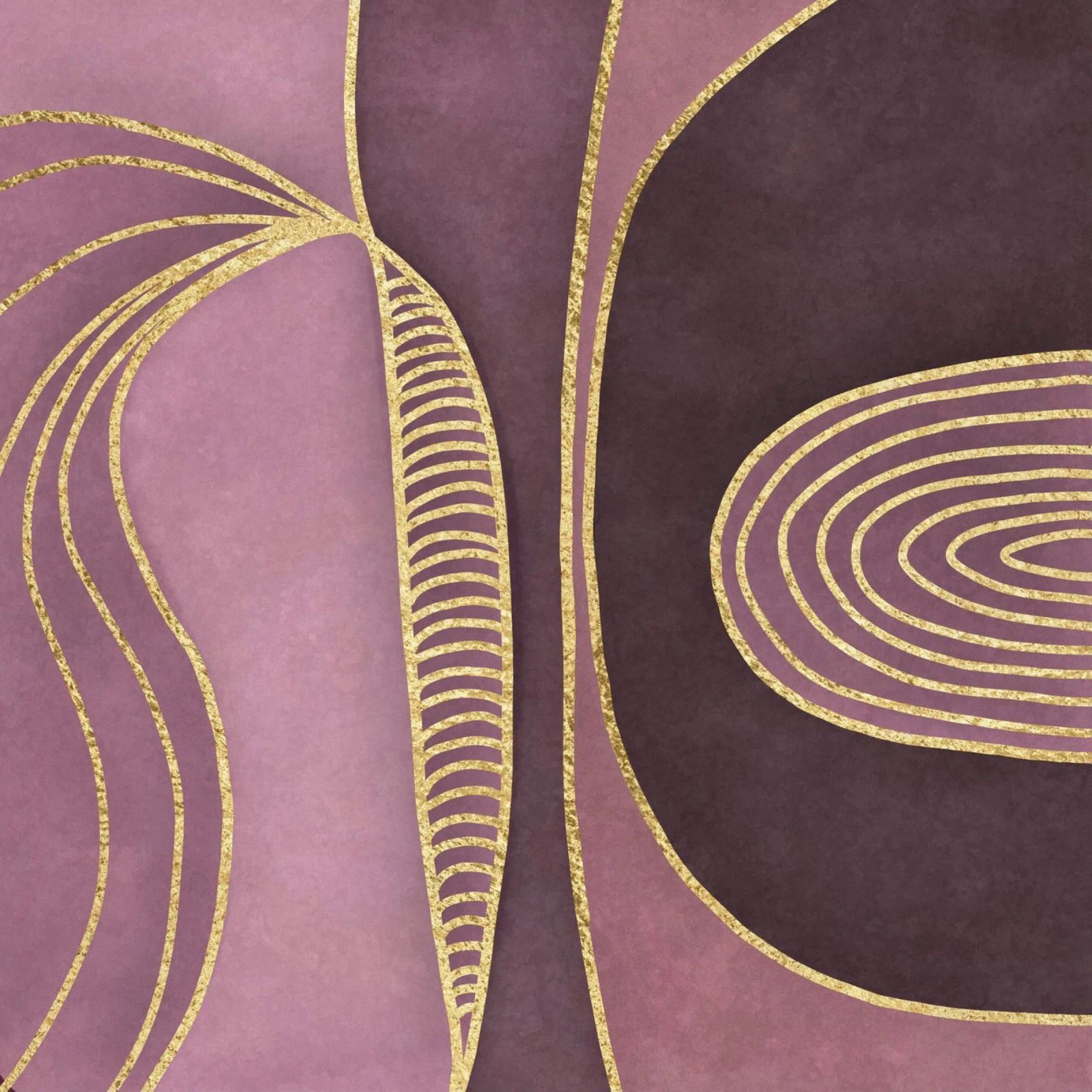 Vormen Mid Eeuwse Kunst Rozenkwarts Goud poster van Andrea Haase Modern Home