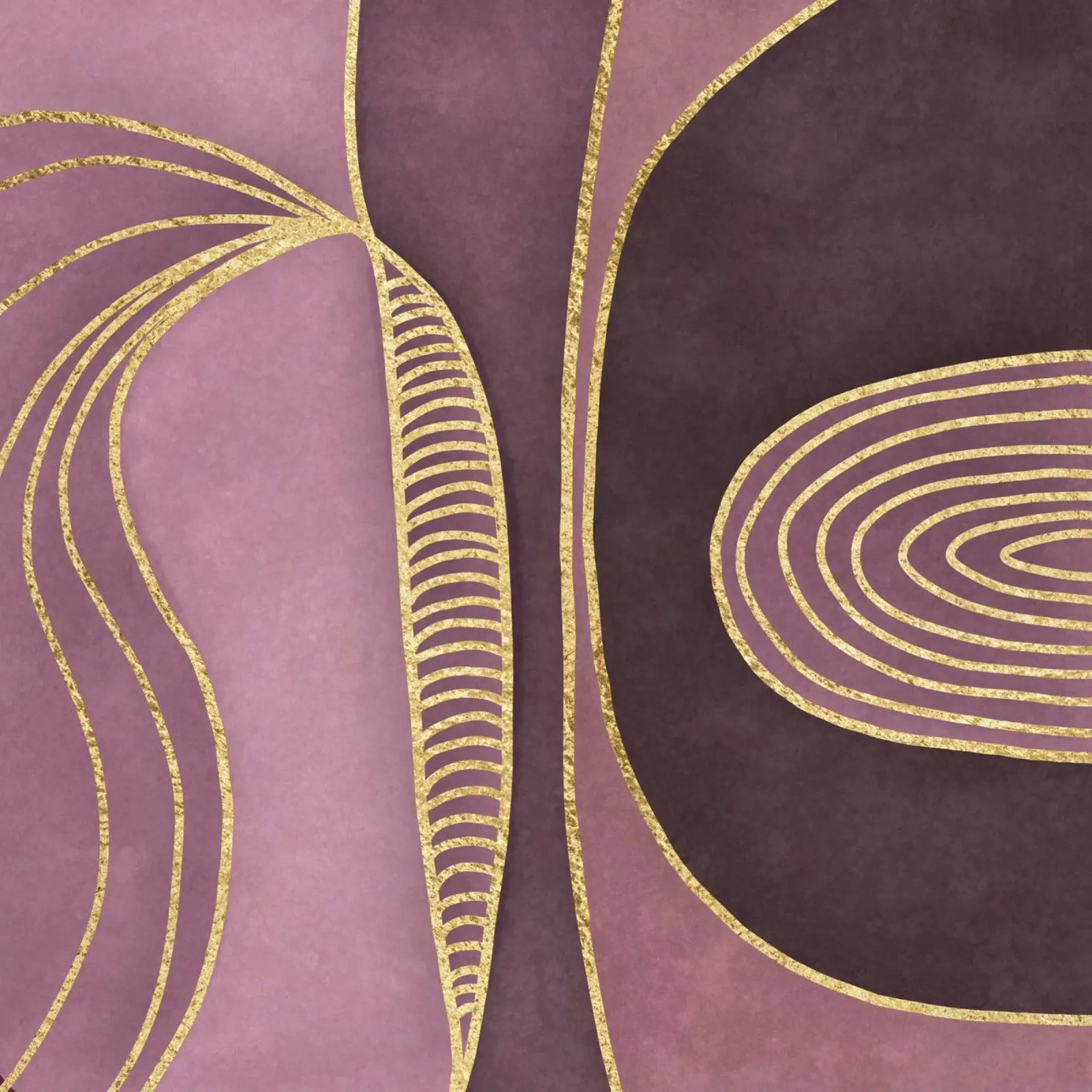 Forme d'arte di metà secolo Quarzo rosa oro poster con telaio in alluminio da Andrea Haase Modern Home