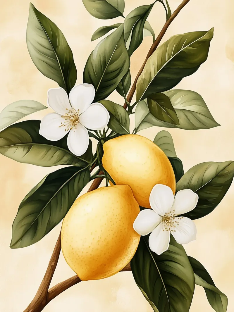 Limoni e fiori bianchi plexiglass da Spice & Style