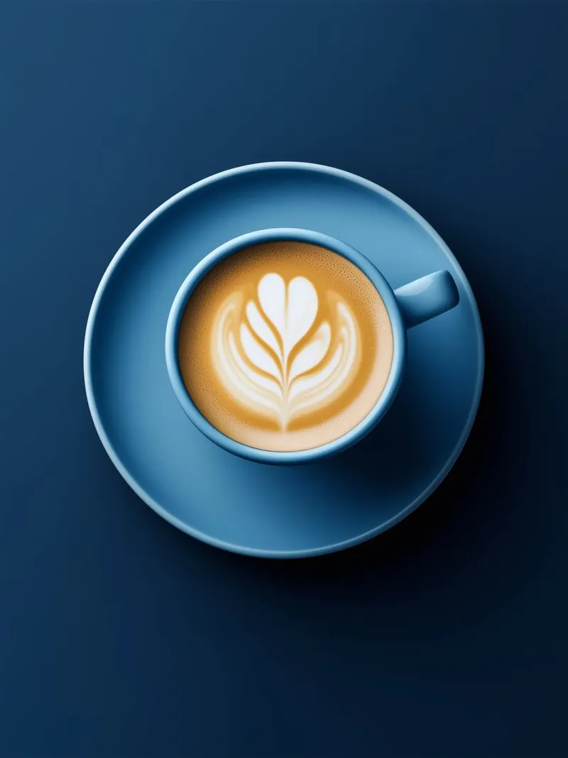 Tazza per latte art blu alluminio dibond da Spice & Style