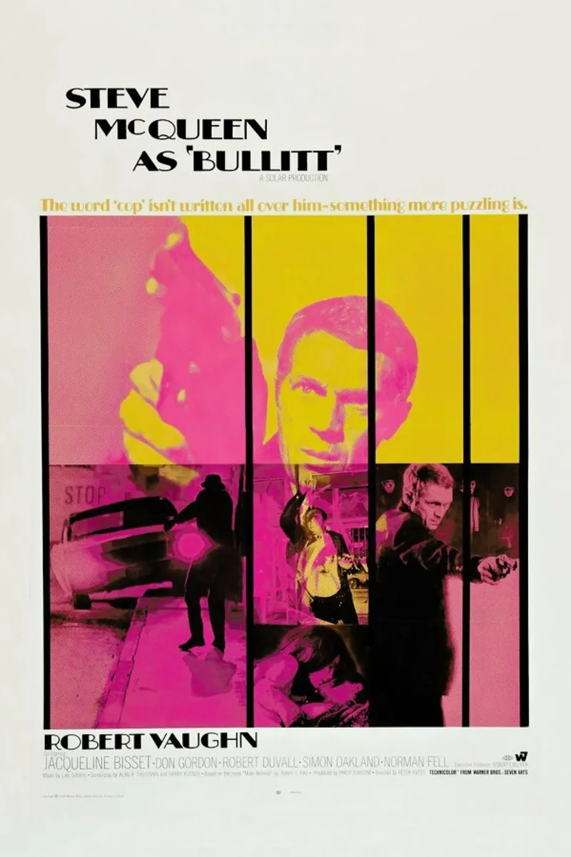 ‘Bullitt’ Retro Movie Poster pellicola backlit da Gallery Print and Art Limited