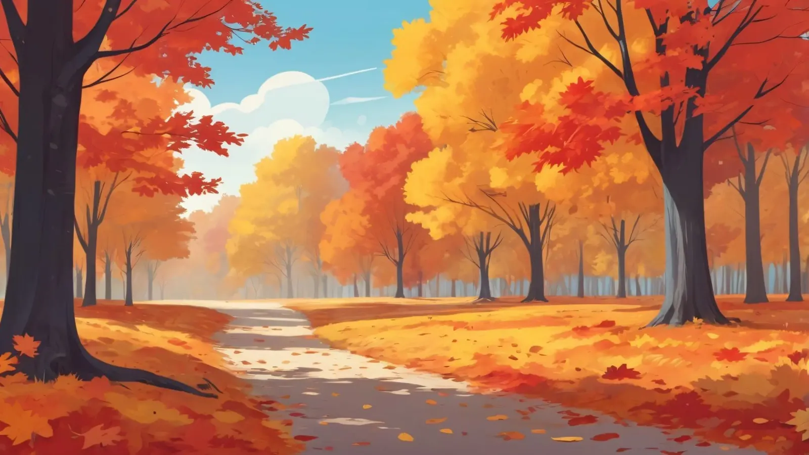 paesaggio autunnale con fogliame colorato pellicola backlit da DesignDoodle