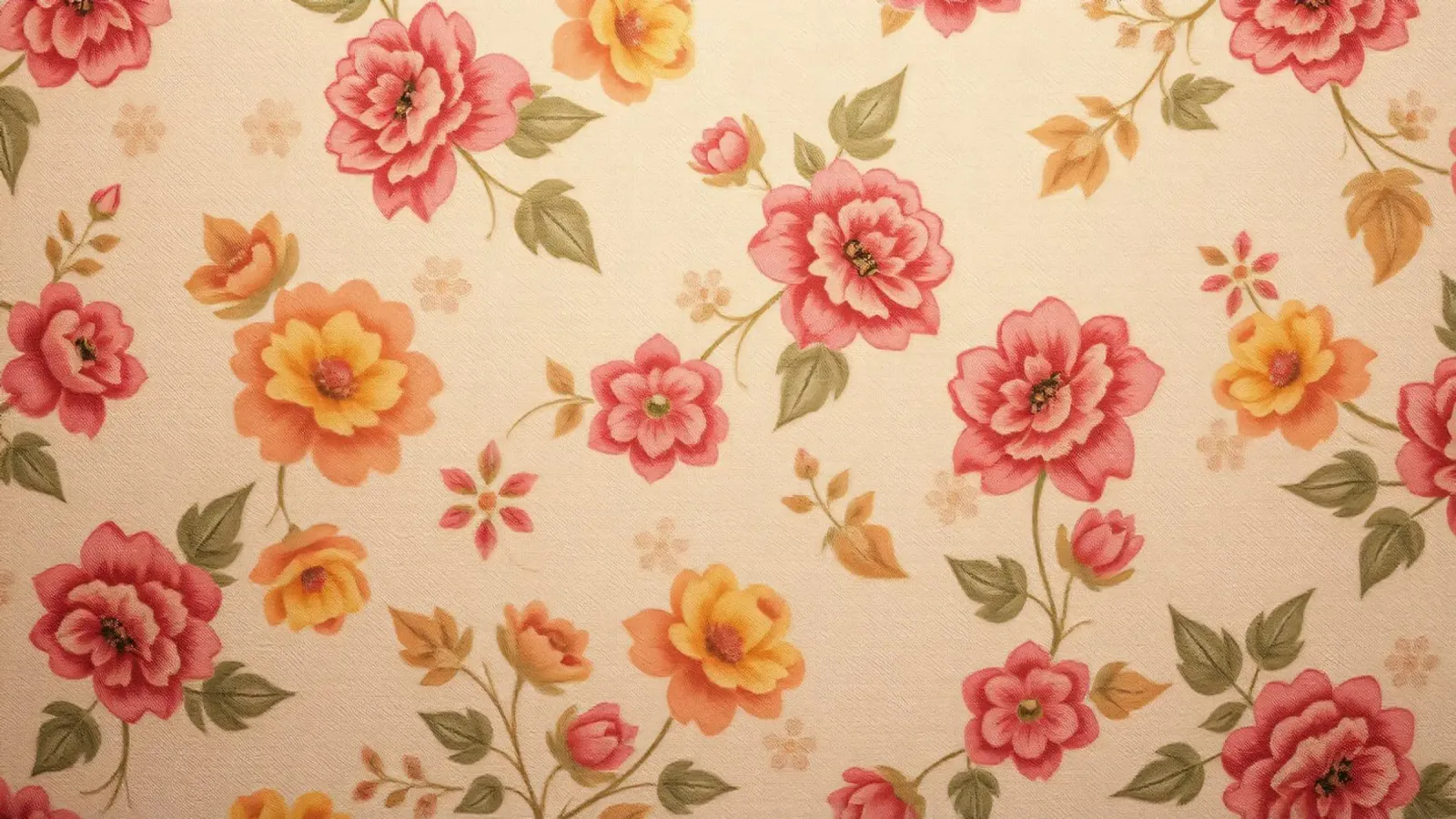 Bellissimo motivo floreale con colori vivaci su un retro leggero tela da DesignDoodle