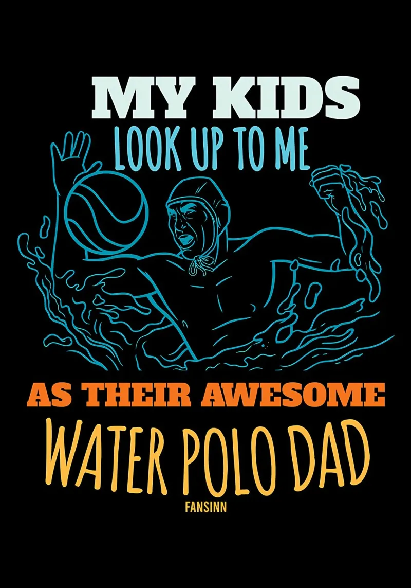 Cool Papa gioca a pallanuoto poster con telaio in alluminio da Stylianos
