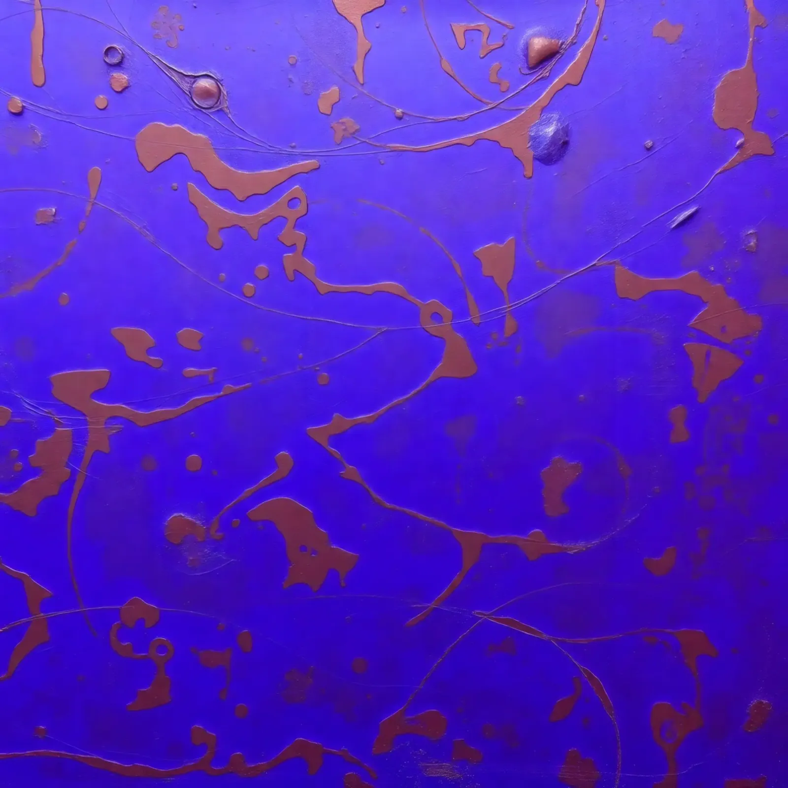 Abstract artwork on a vibrant blue background canvas by DesignDoodle