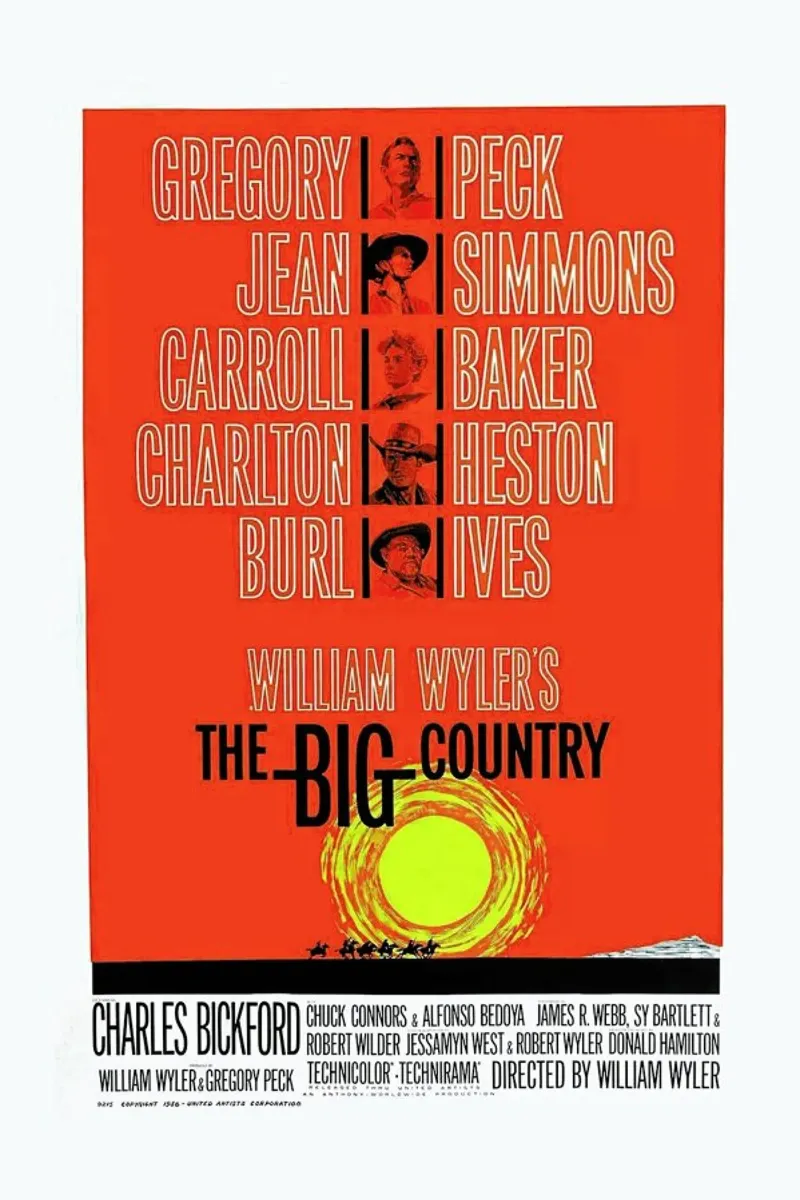 ‘The Big Country’ Retro Movie Poster poster con telaio in plastica da Gallery Print and Art Limited