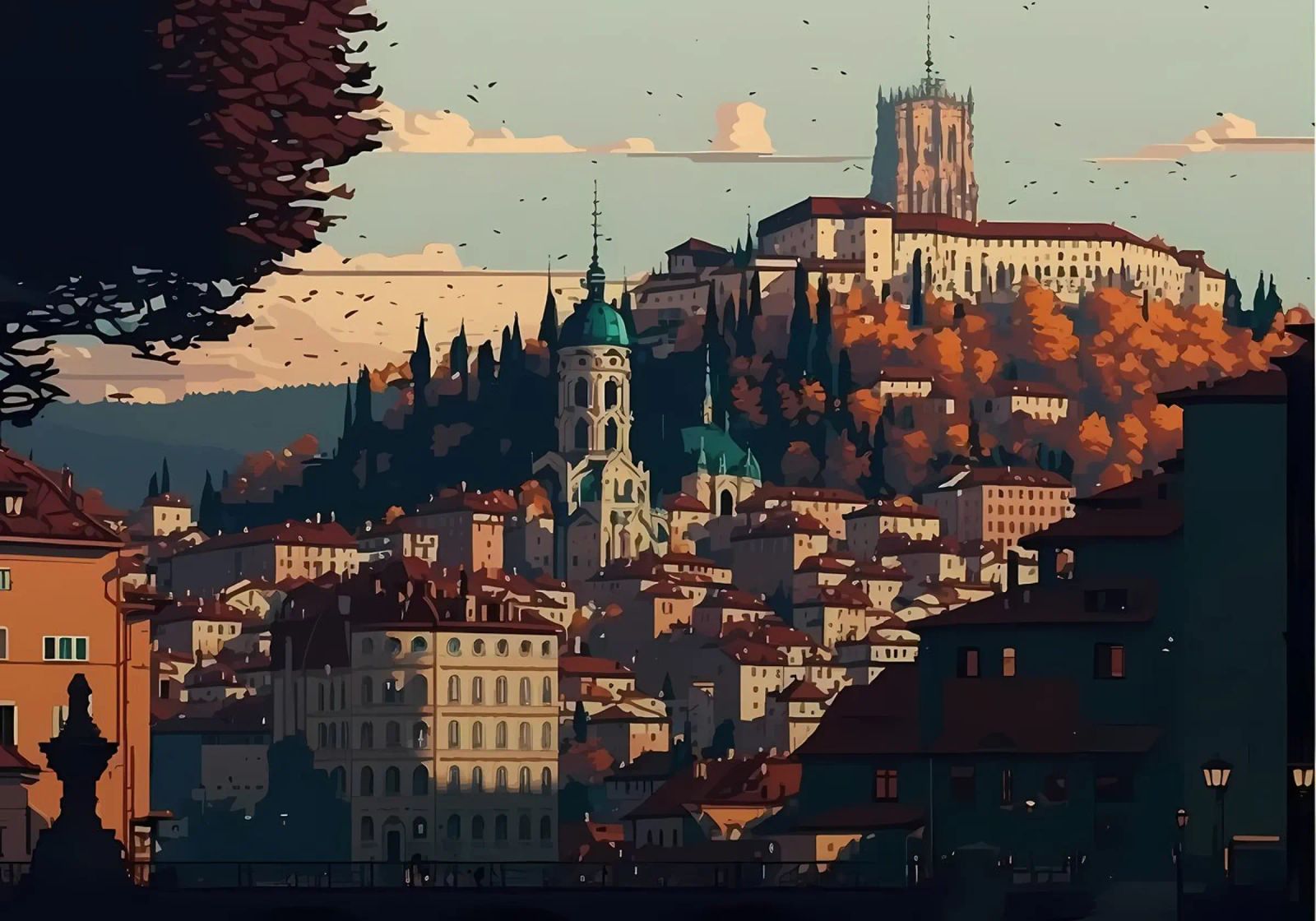 Lyon City Pixel Art poster de Bernotas
