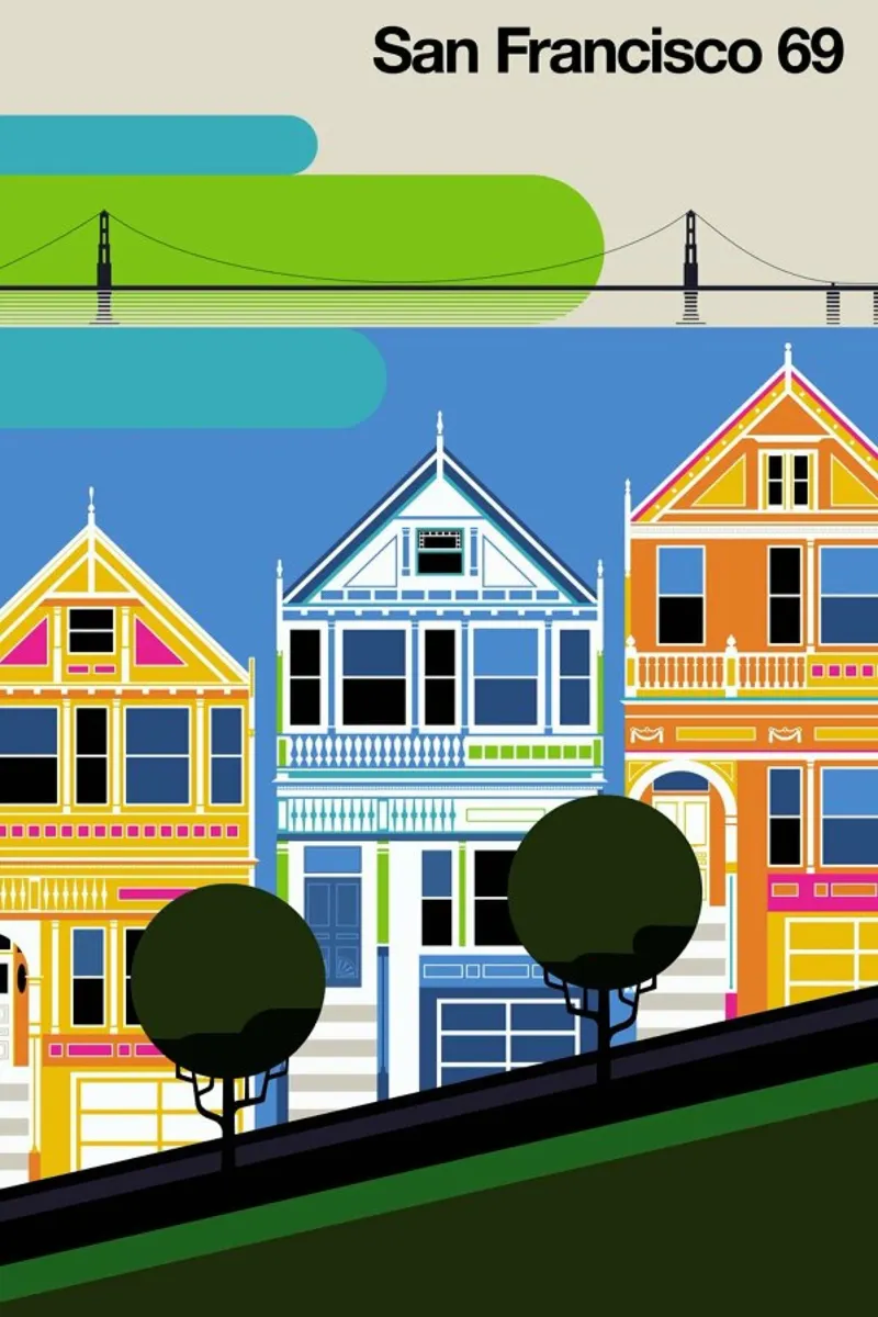 San Francisco 69 poster con telaio in plastica da Bo Lundberg