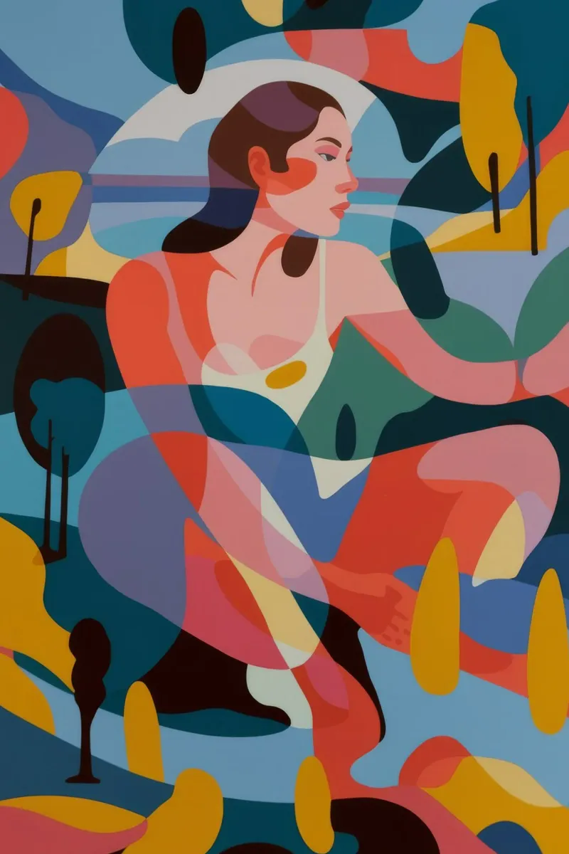 Abstracte kleurensymfonie canvas van Atelier Tiga