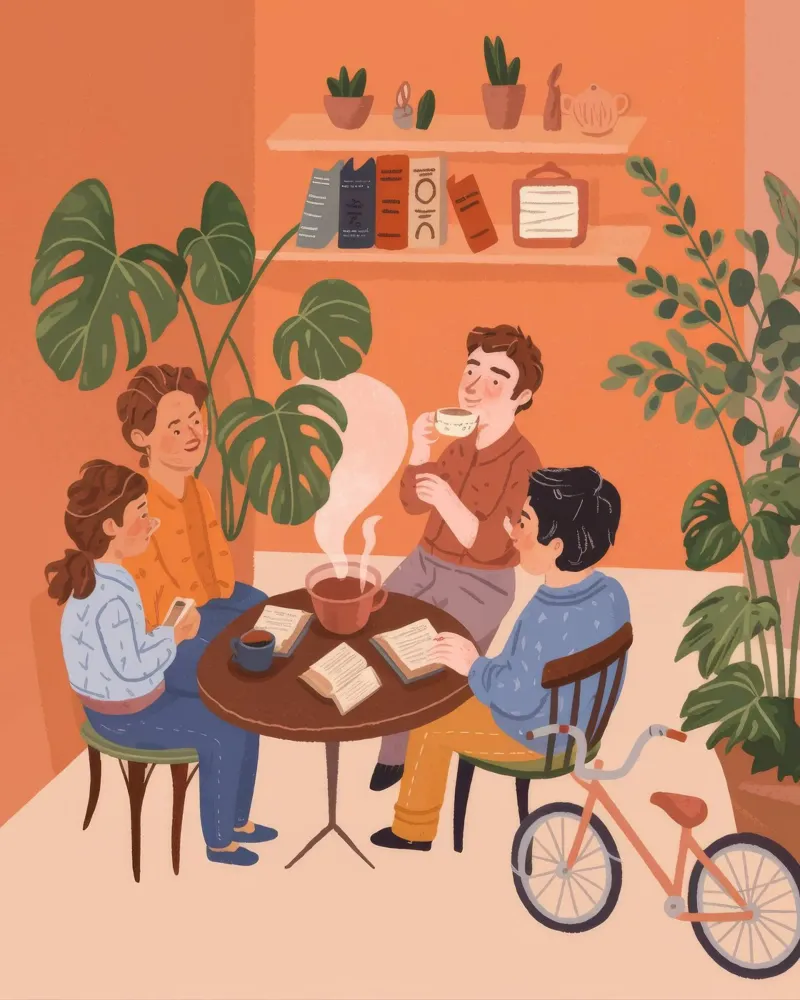 Riunione di gioco in famiglia poster con telaio in plastica da Atelier Tiga