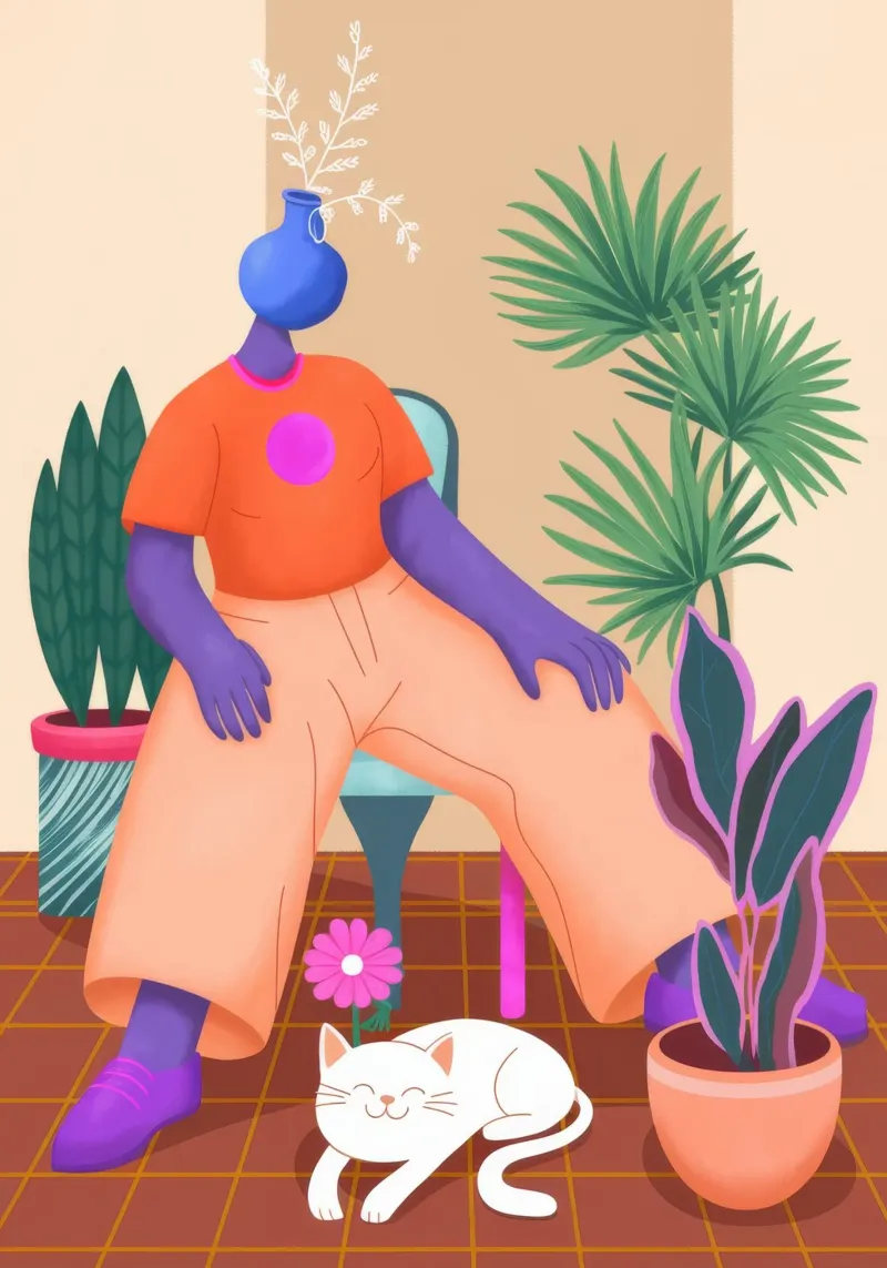 Amico vegetale stravagante poster con telaio in plastica da Atelier Tiga