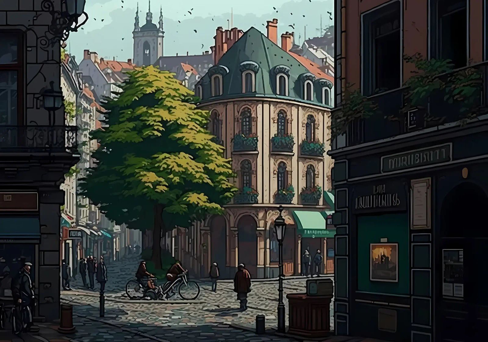 Rennes Pixelkunst Poster von Bernotas