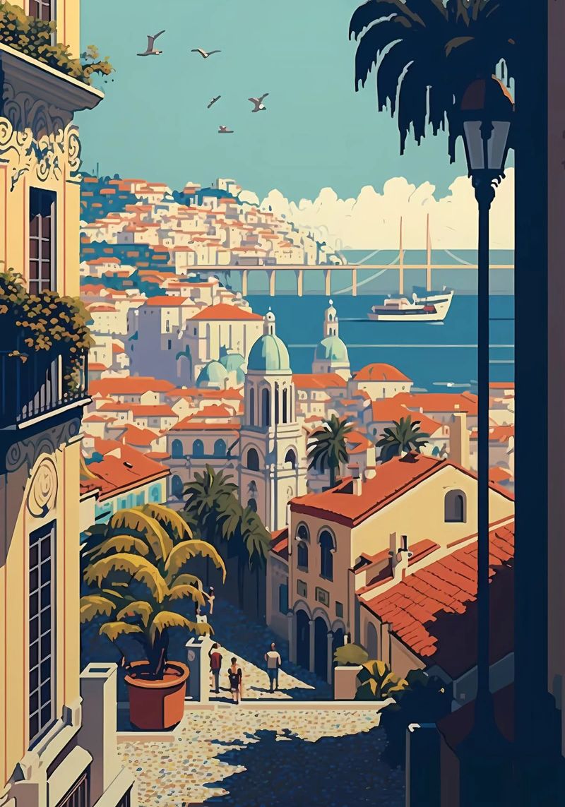 Lisbonne Pixel art poster de Bernotas