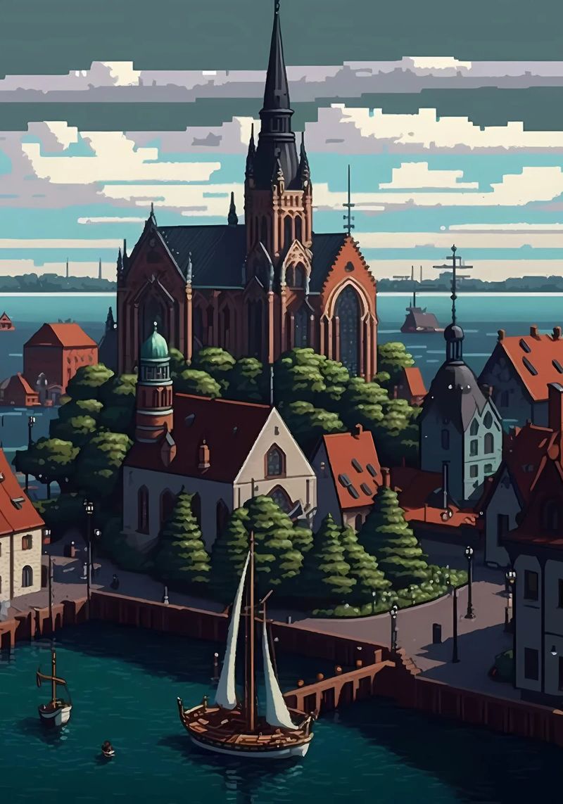 Akersberga 02 Pixel art poster by Bernotas