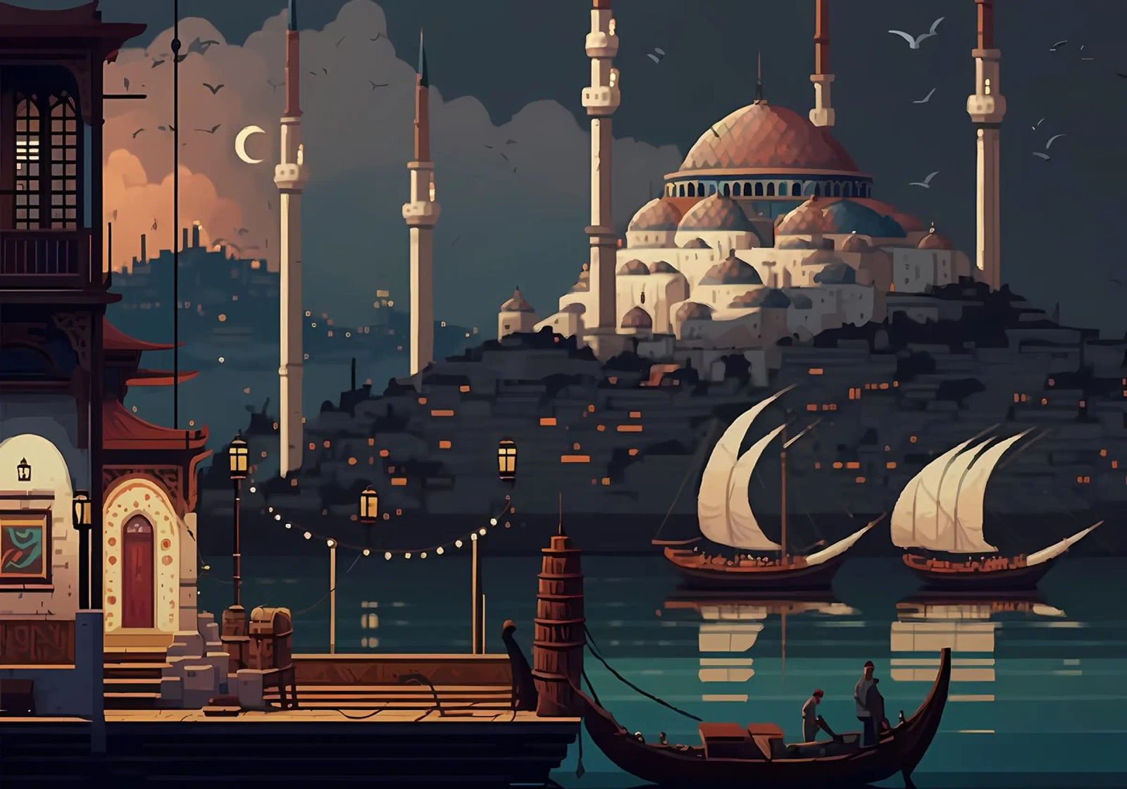 Istanbul 02 Pixelkunst Poster von Bernotas