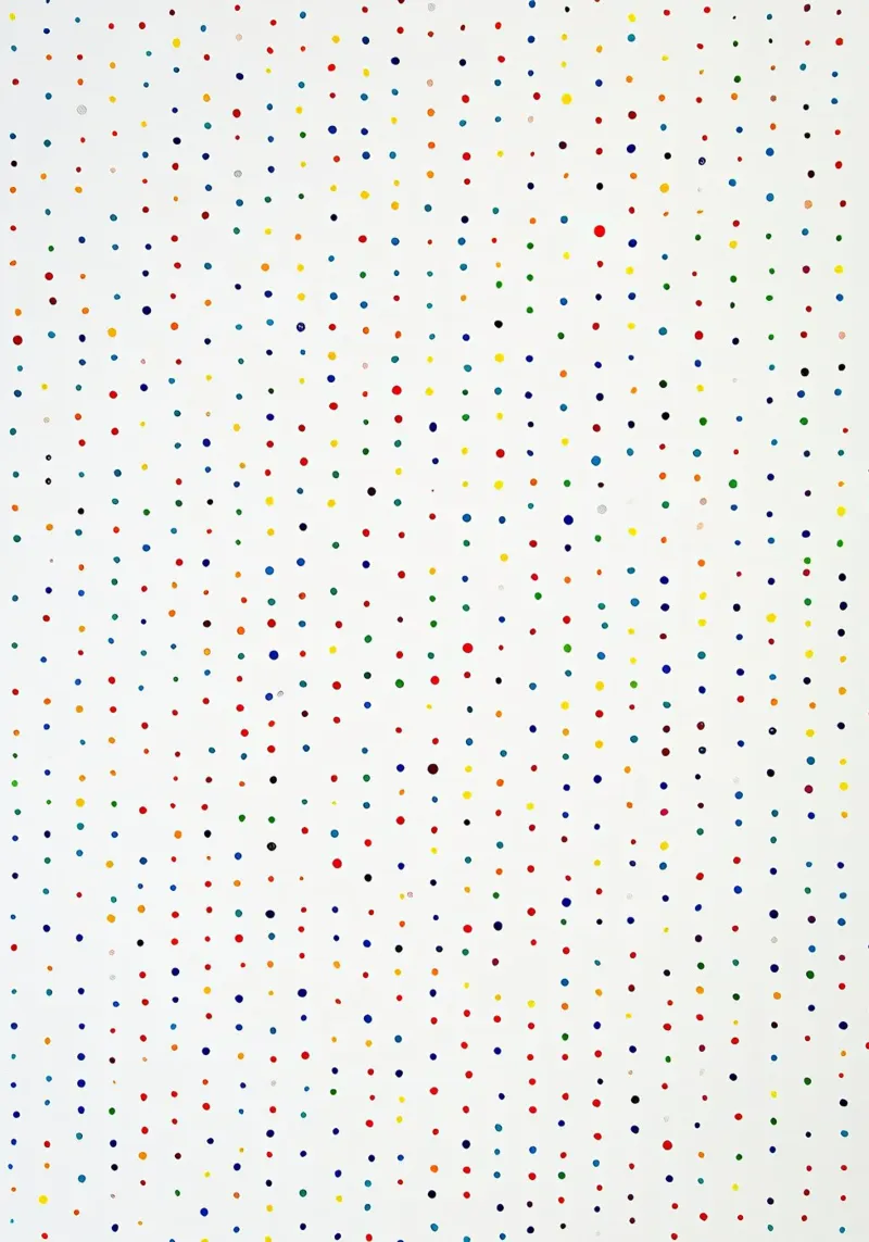 Polkadots Abstrait Points Blancs Coloré Minimal hahnemühle de Nikis Art Studio
