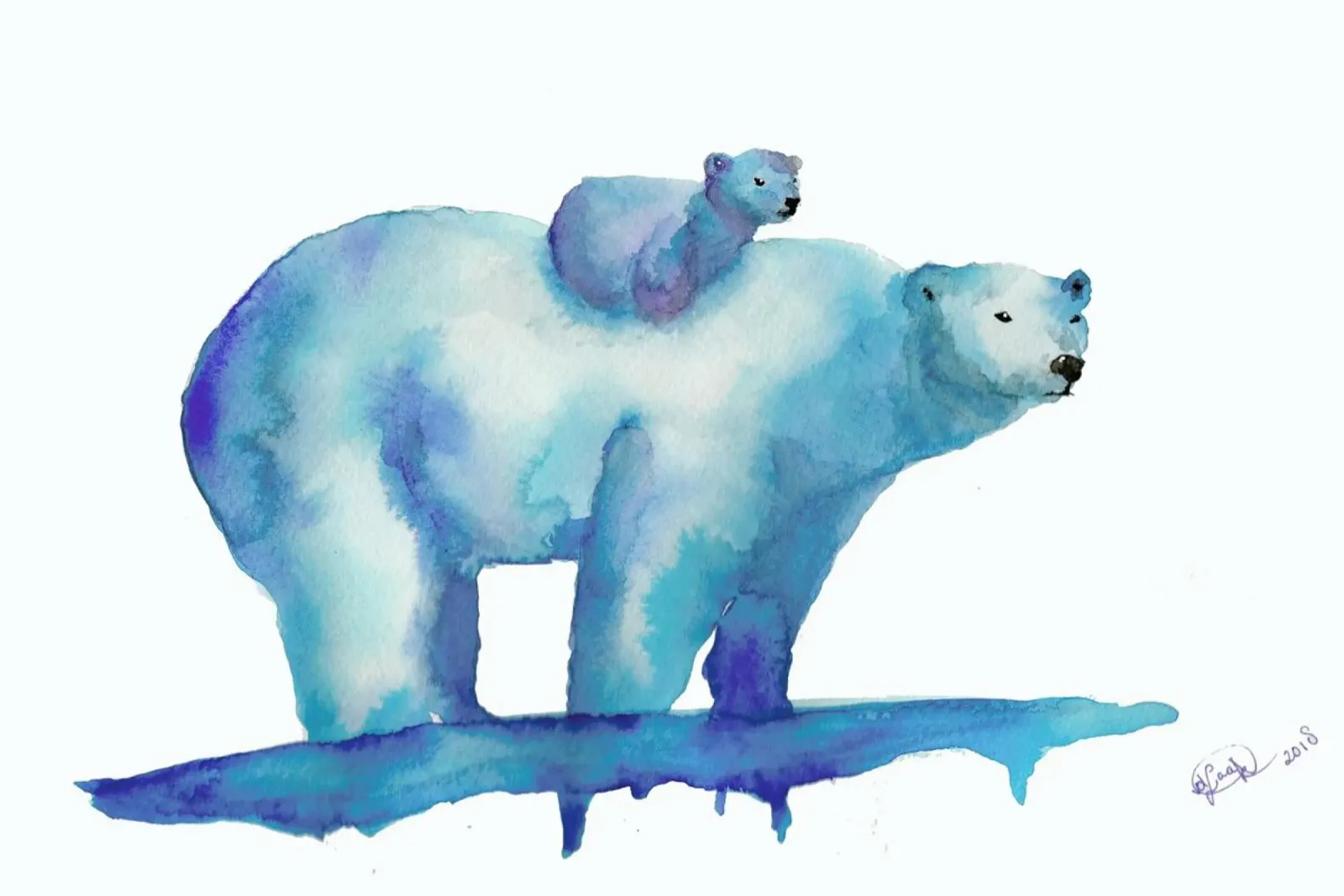 Polar Bears pellicola backlit da Larissa van der Laan