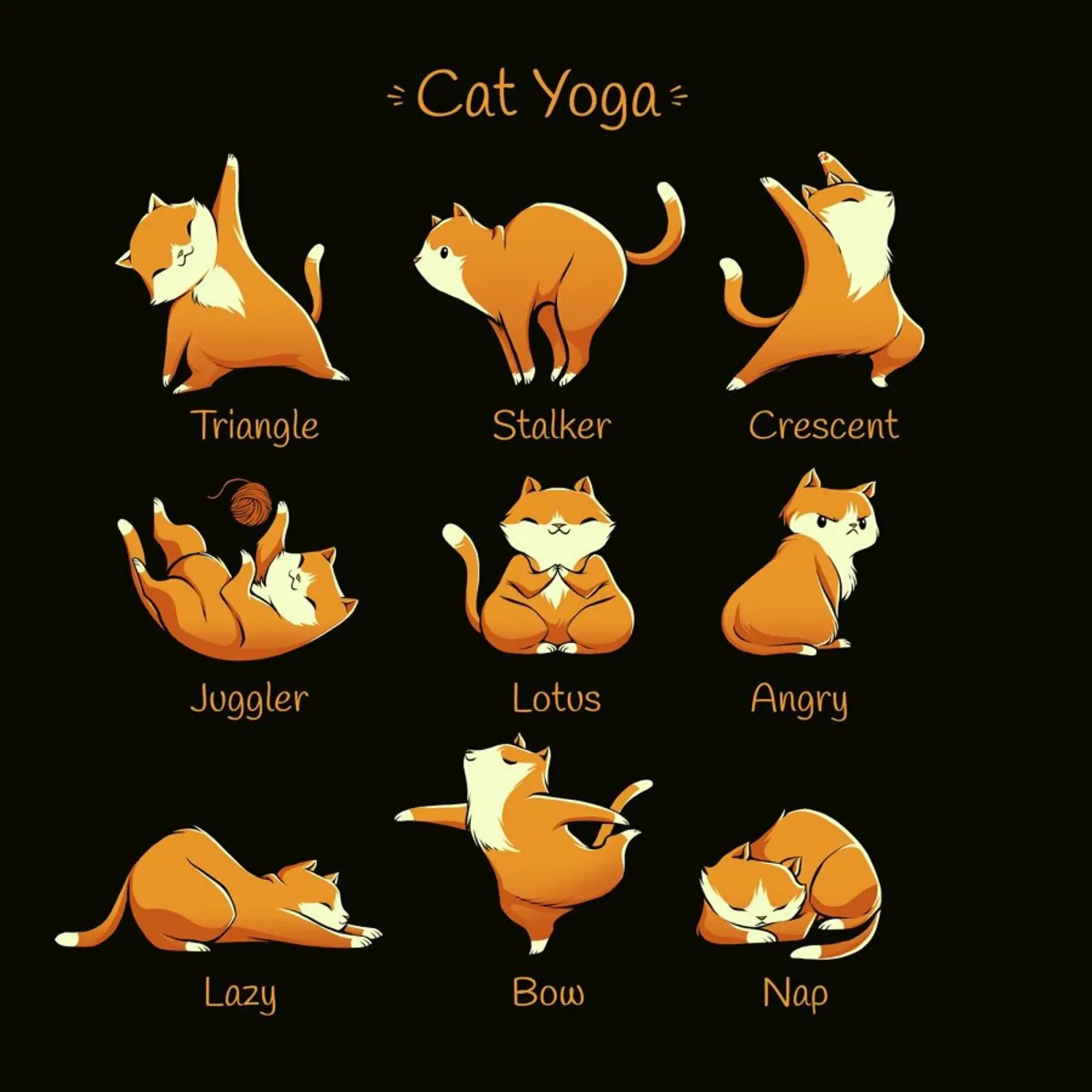 Yoga Cat poster con telaio in plastica da Tobe Fonseca