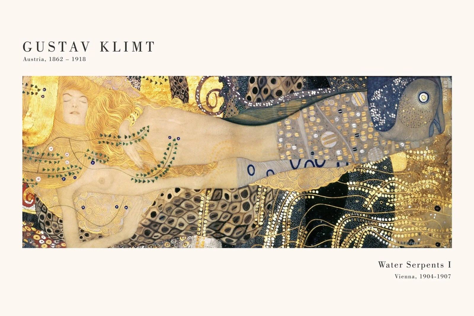 Gustav Klimt - Wasserschlangen I Poster von Old Masters