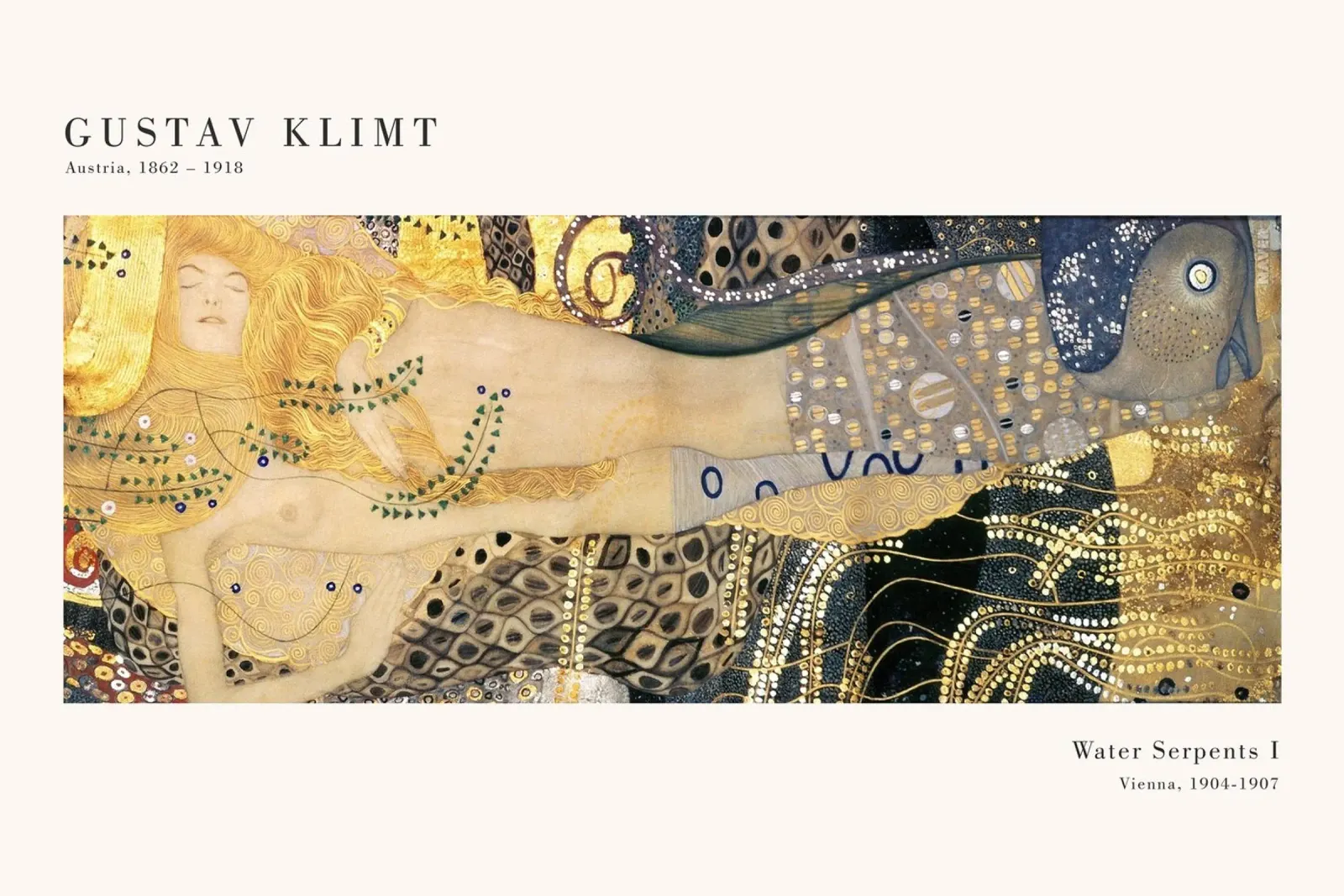 Gustav Klimt - Serpenti d'acqua I poster con telaio in alluminio da Old Masters