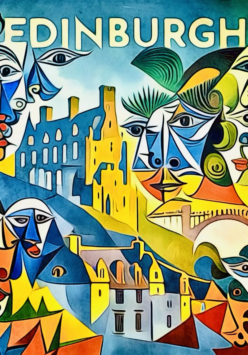 Edimburgo, Globetrotter poster con telaio in legno da ZAMART
