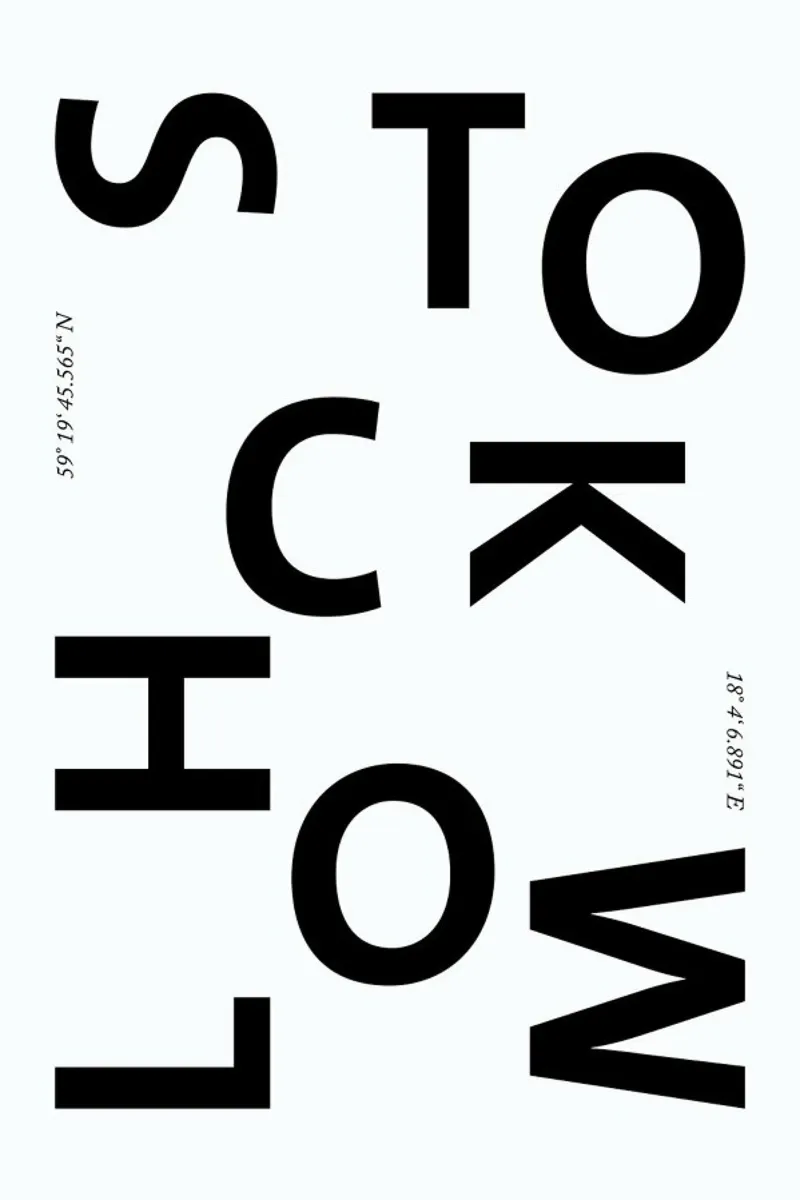 Cities - Stockholm poster with aluminum frame by typealive