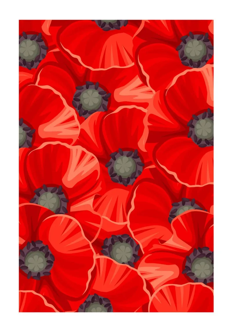 Roue coquelicot poster con telaio in plastica da Idées & Création