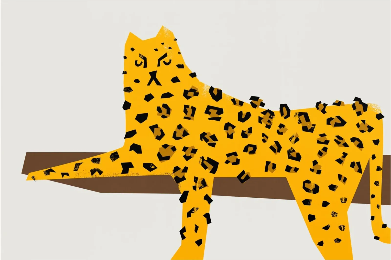 Leopard Lounging alu-dibond by Fox & Velvet