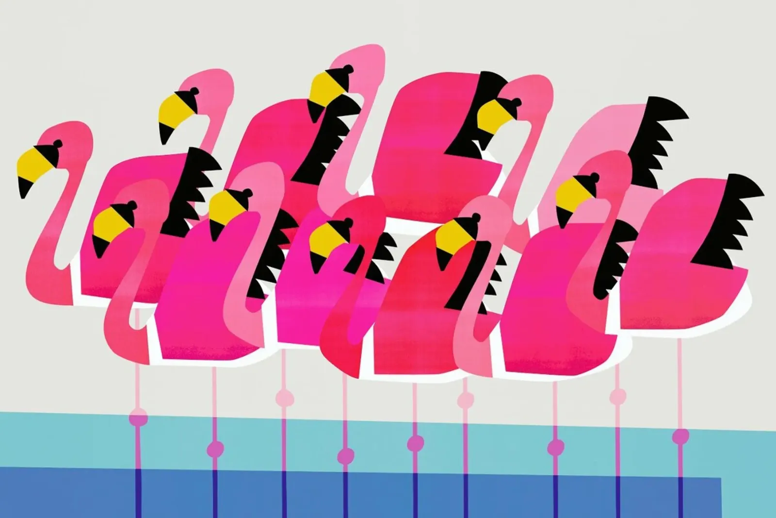Flamboyance of Flamingos canvas by Fox & Velvet