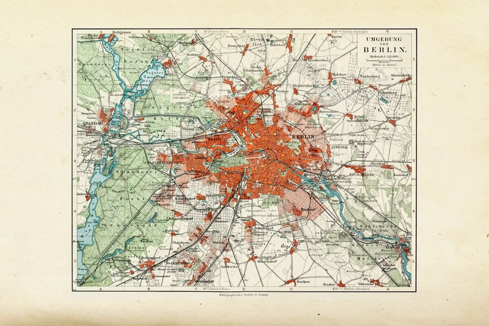 Berlin And The Surrounding Area, Germany, 1899 poster da Artokoloro Quint Lox Ltd