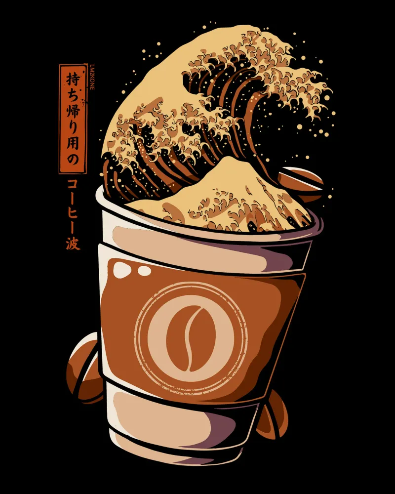Gran ola de café para llevar poster de LM2KONE