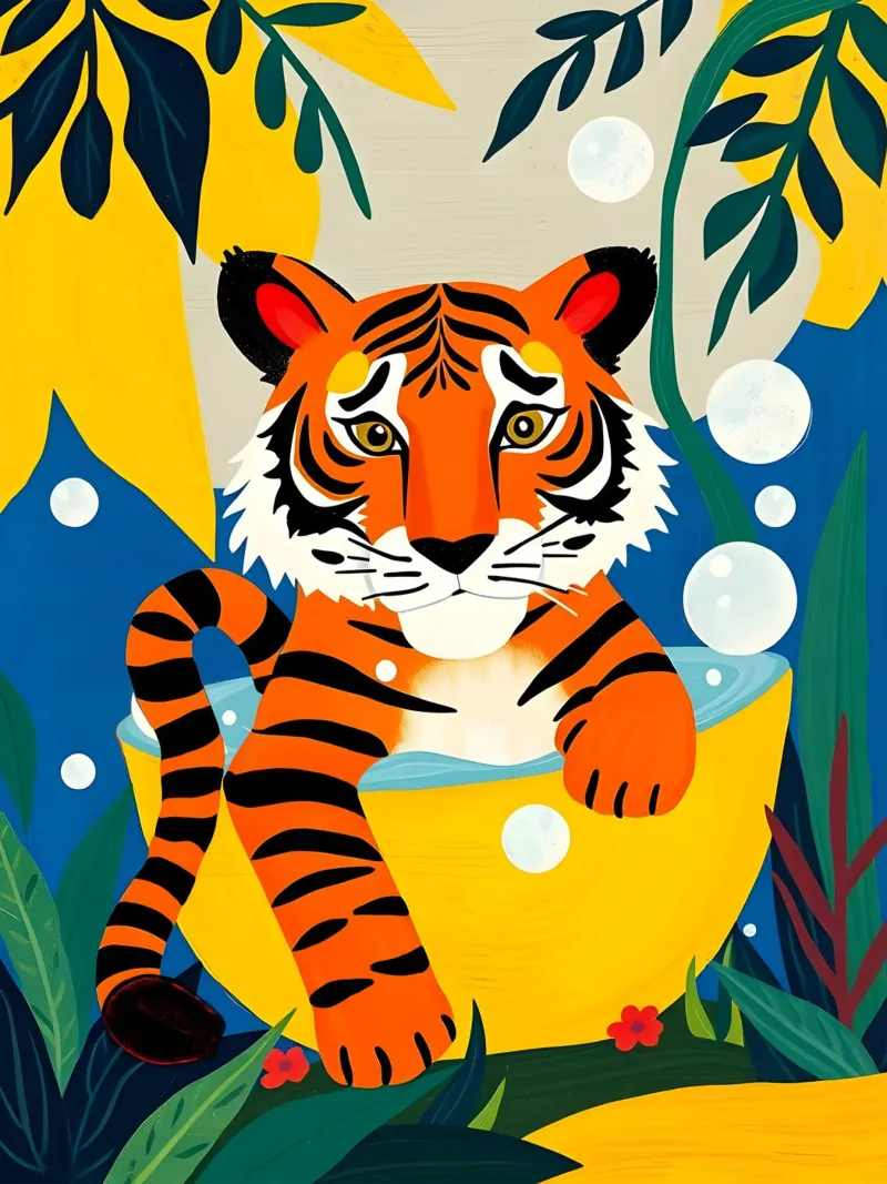 TIGRE NEL BAGNO pellicola backlit da ARTOMATIC