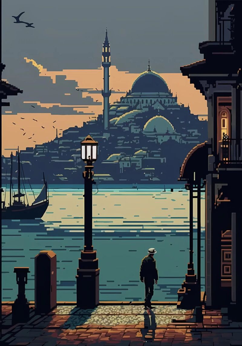 Istanbul Pixel Art 02 Poster von Bernotas