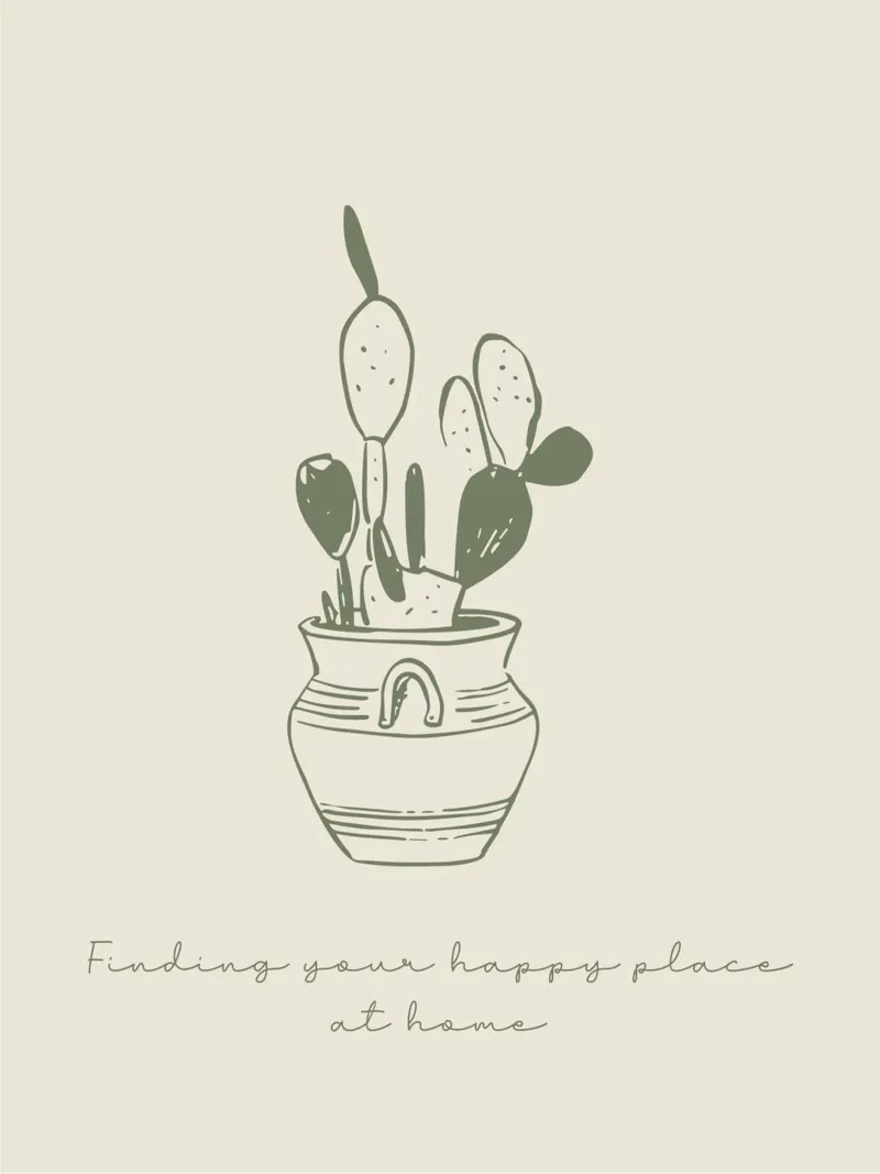 Trovare il proprio luogo felice in casa - Cactus tela con Cornice a cassetta da Peaches Art Prints