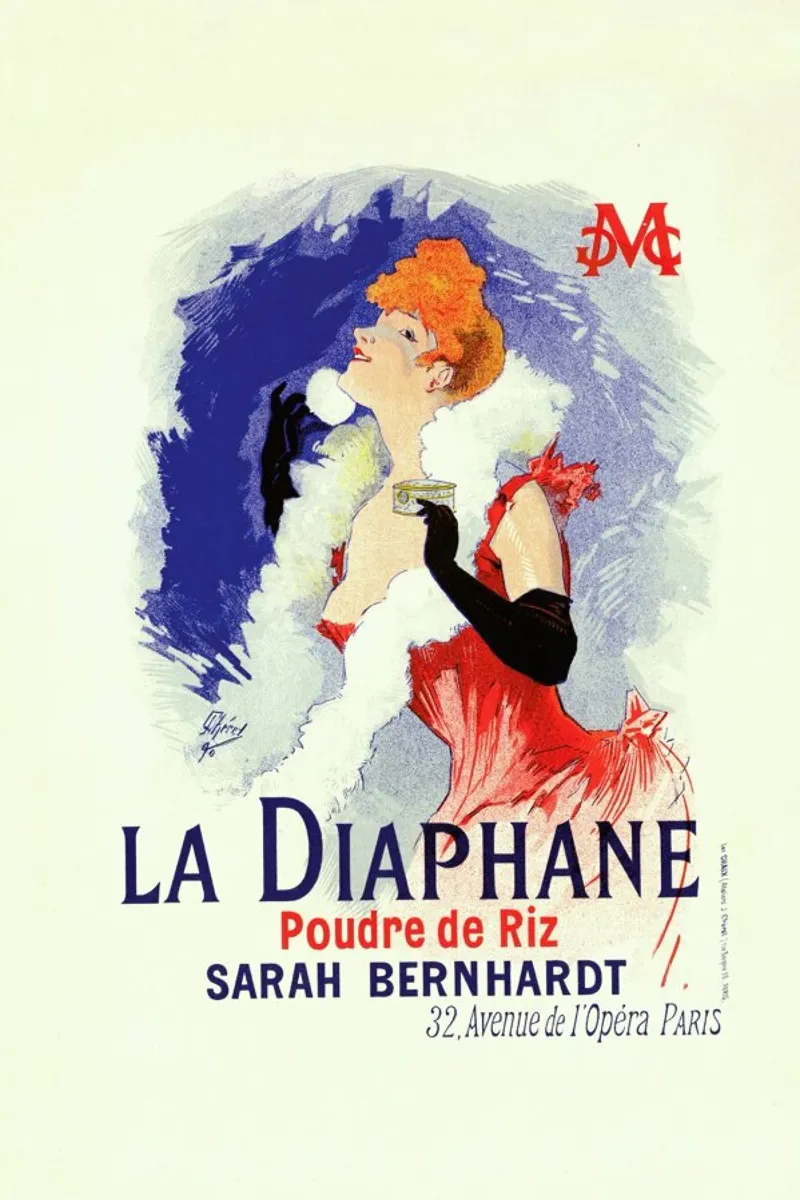 Poster for la Poudre de Riz la Diaphane, Face-powder, Sarah Bernhardt - Jules Chéret Hahnemühle von Artokoloro Quint Lox Ltd