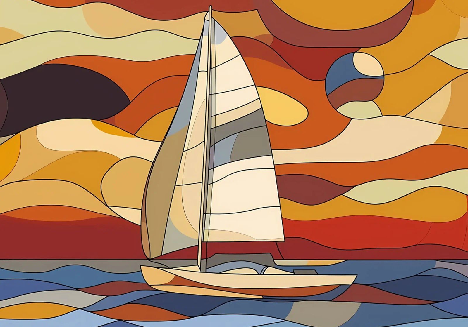 Sailboat Sunset poster by Caeson
