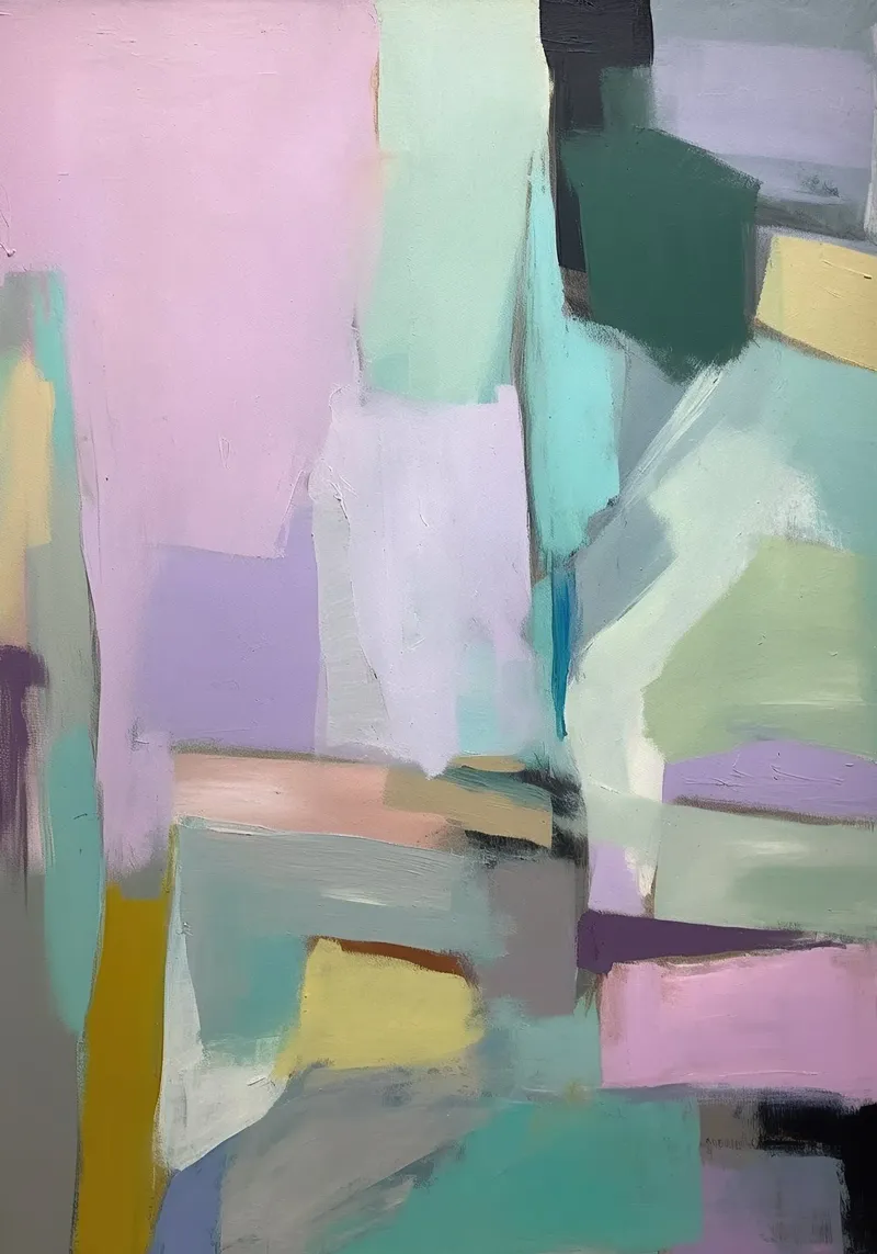 Abstract Purple Green Pastel hahnemühle by Euphoria Theresa