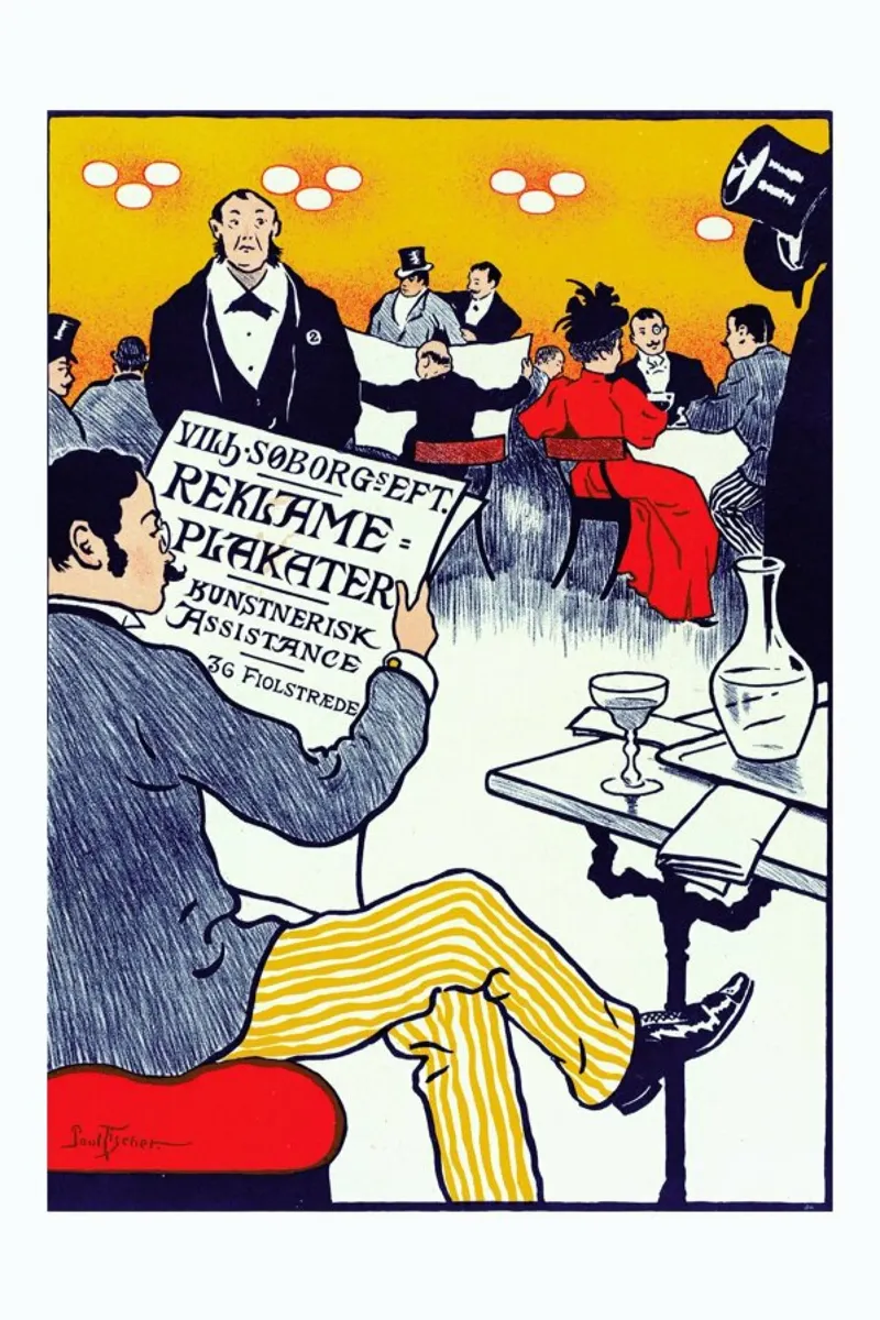 Danish poster for Posters artistiques - Paul Fischer alluminio dibond da Artokoloro Quint Lox Ltd