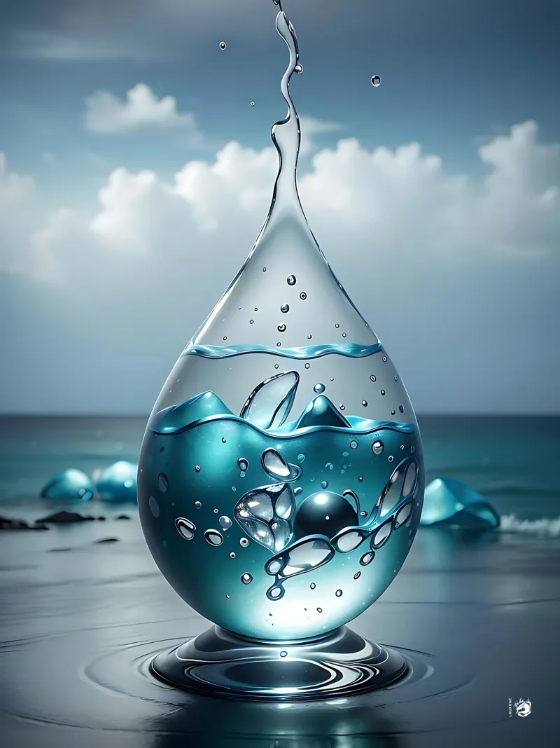 Mare Zen a gocce d'acqua pellicola backlit da LM2KONE