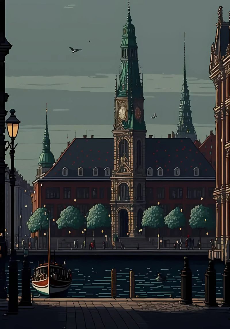 Copenhagen Pixel art poster by Bernotas