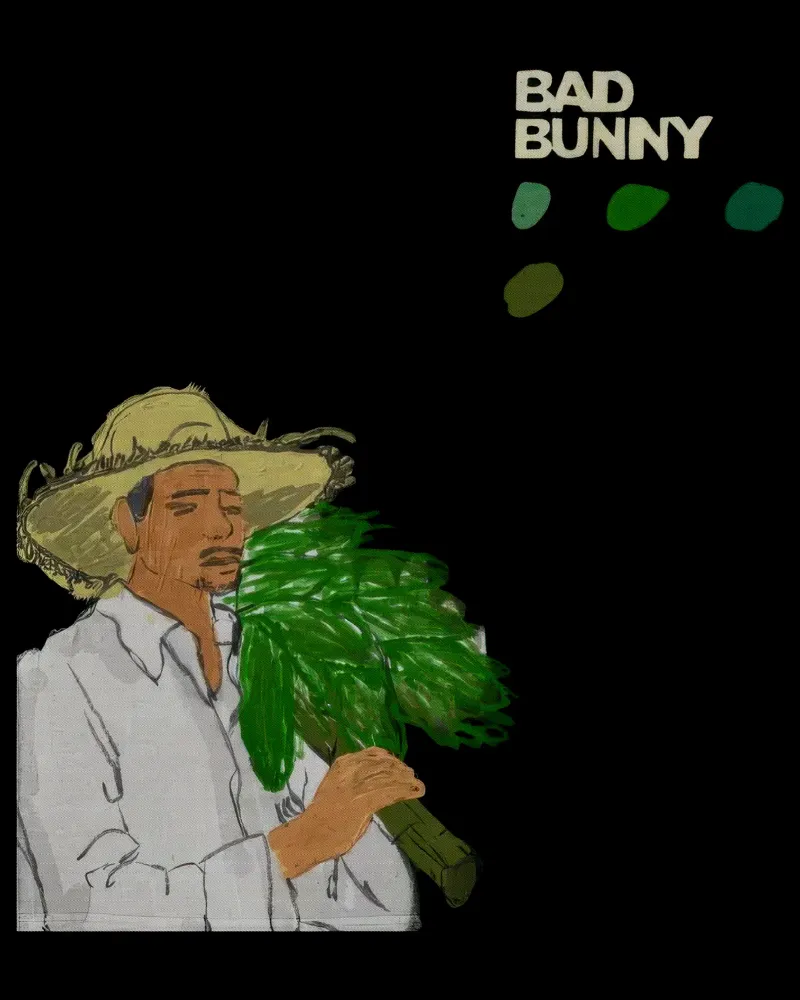 Stoute Bunny Zwart El Jibaro poster met kunststof frame van heatherloulin