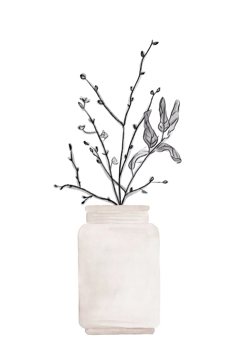 Winter Flower poster con marco de aluminio de KRUTH DESIGN