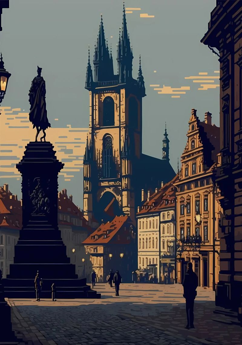 Prague Pixel art poster de Bernotas