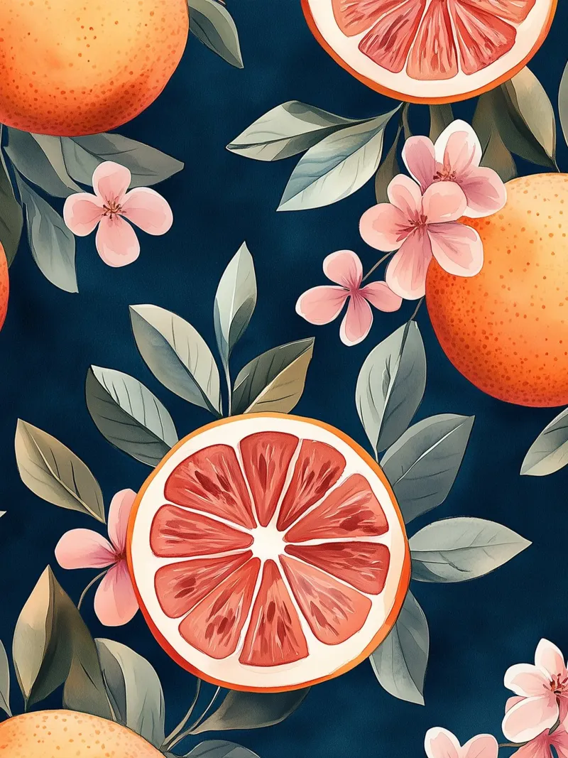 Blumige Grapefruits Hahnemühle von Spice & Style