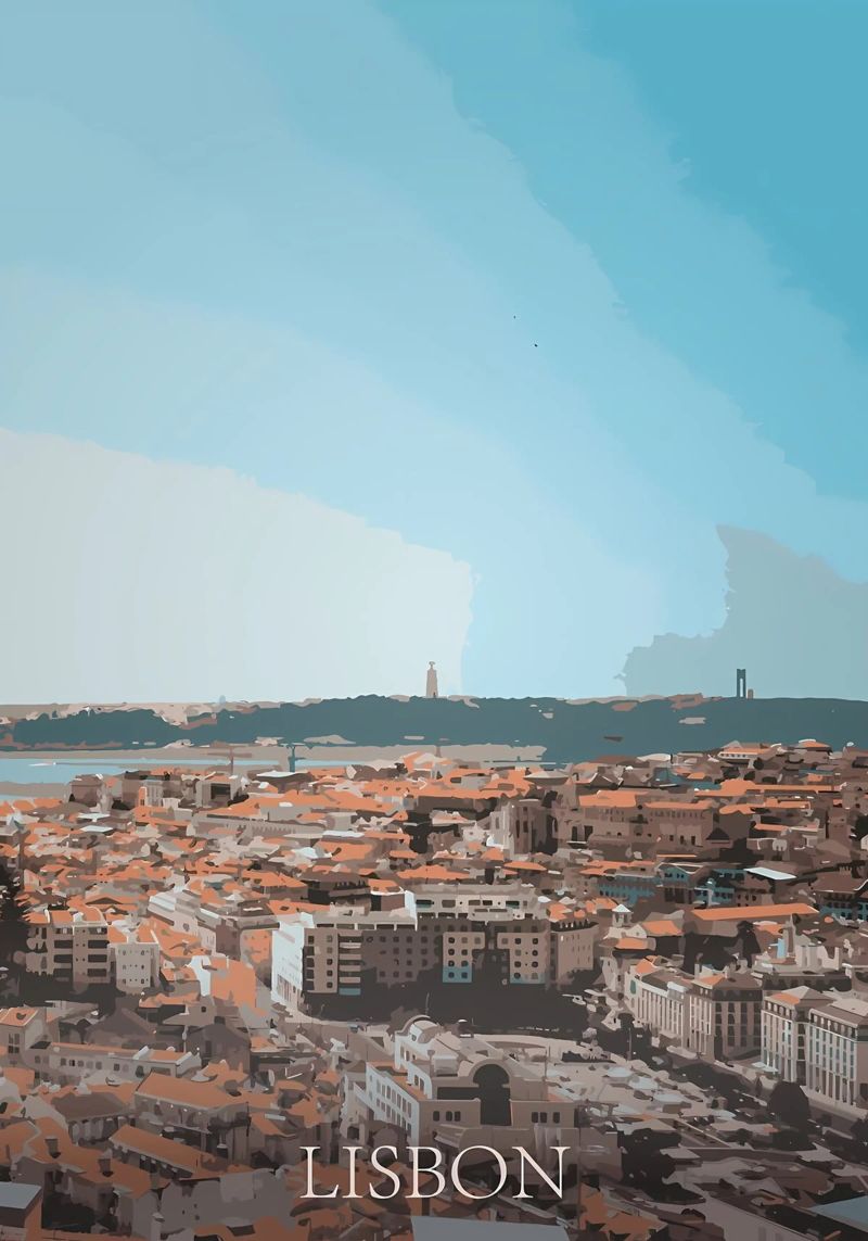 Lisbonne Portugal poster de Bernotas