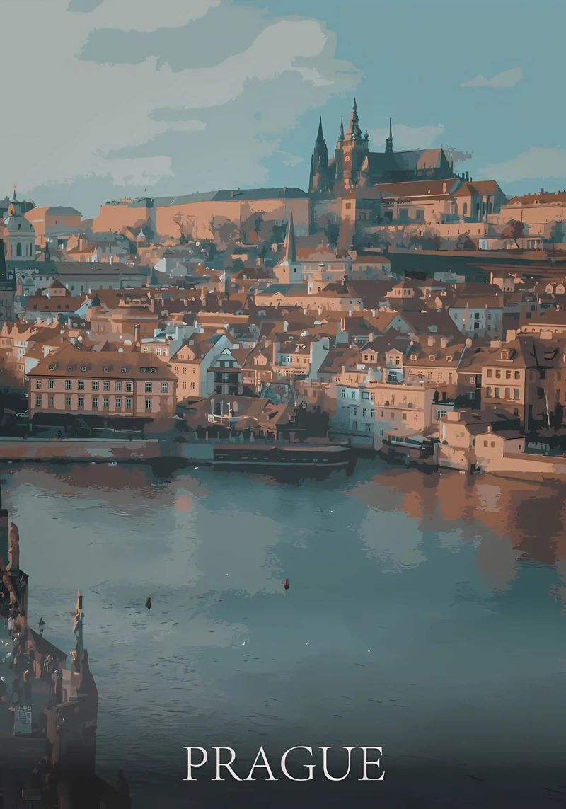Prague poster by Bernotas