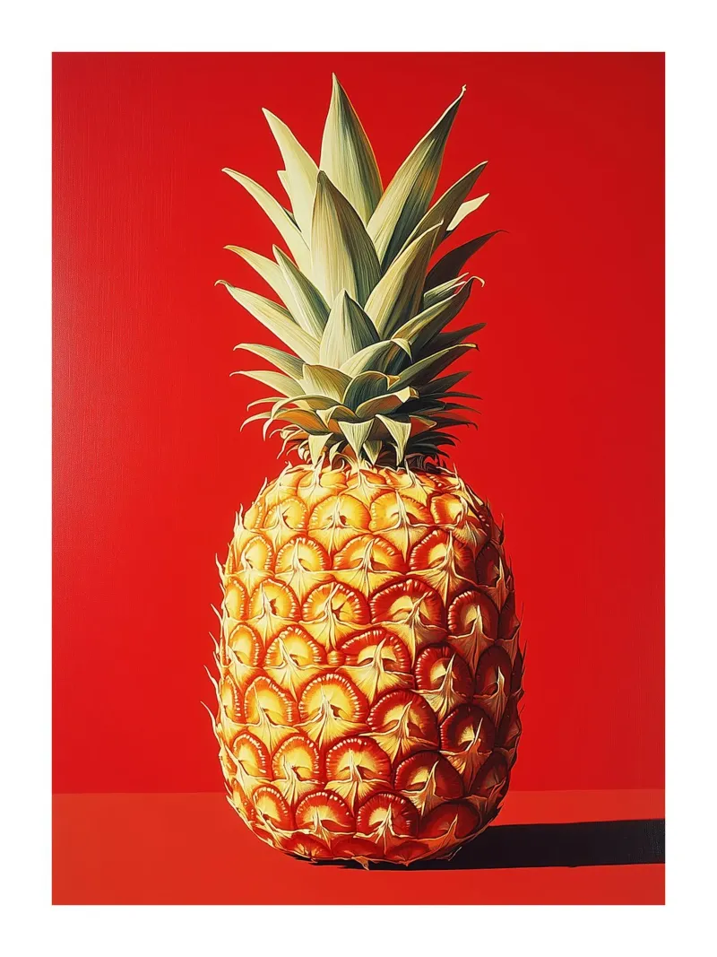 Strahlend goldene Ananas Leinwand mit Schattenfugenrahmen von Spice & Style